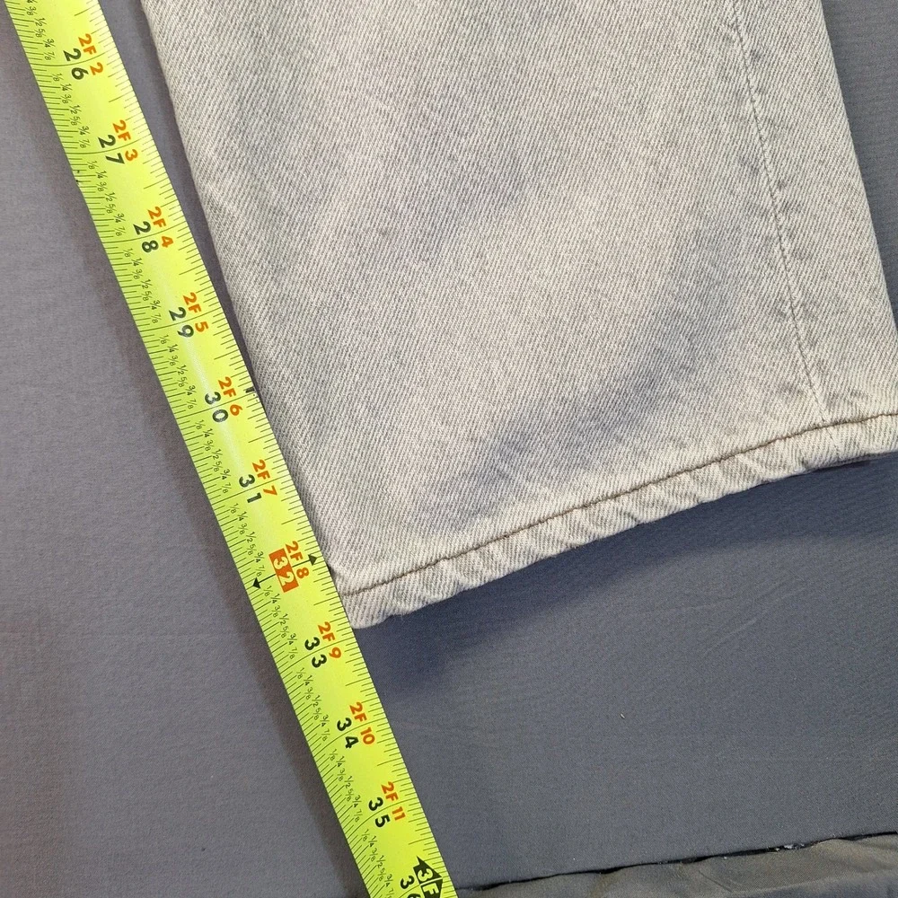 Vintage Levis 501 Jeans Mens 33x34 Grey Wash Straight Leg Denim Made in USA
